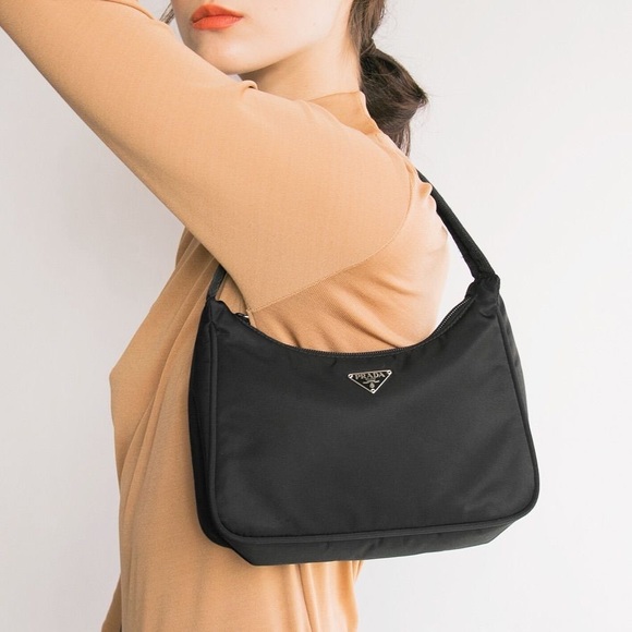 prada shoulder bag nylon tessuto mini black
